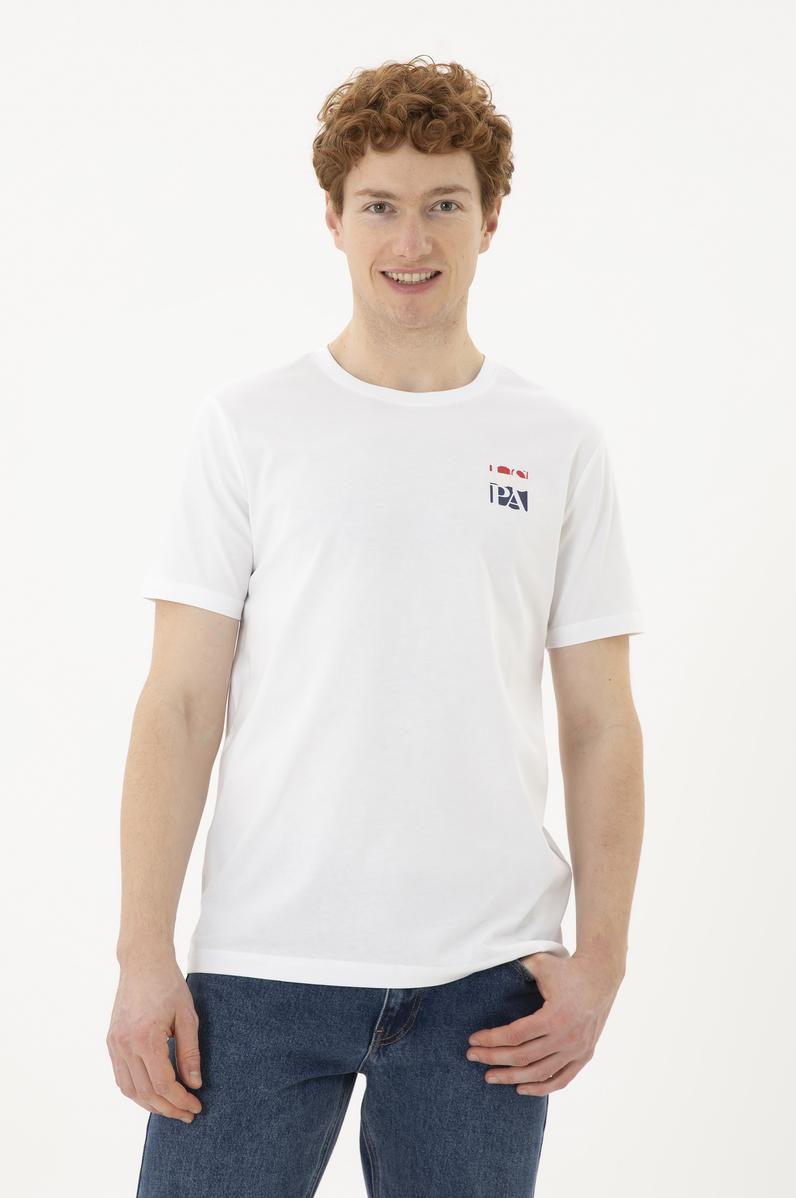 Erkek Regular Fit Bisiklet Yaka Beyaz Tişört