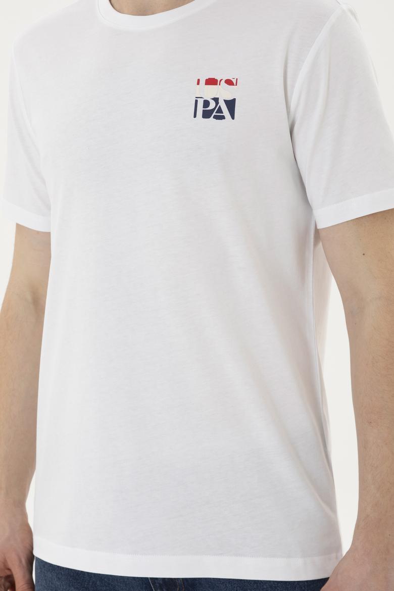 Erkek Regular Fit Bisiklet Yaka Beyaz Tişört - 50287084017