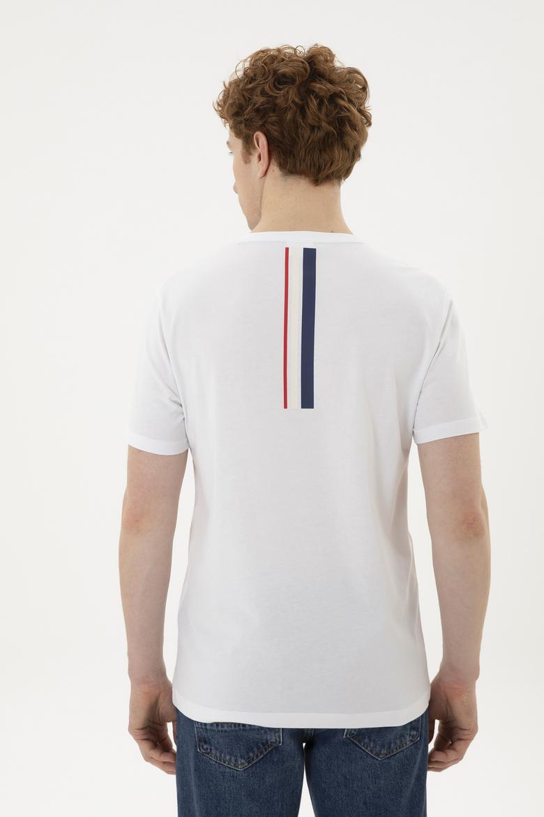 Erkek Regular Fit Bisiklet Yaka Beyaz Tişört - 50287084017