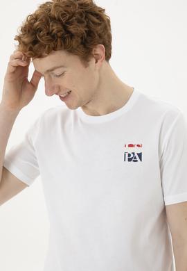 Erkek Regular Fit Bisiklet Yaka Beyaz Tişört - 50287084017