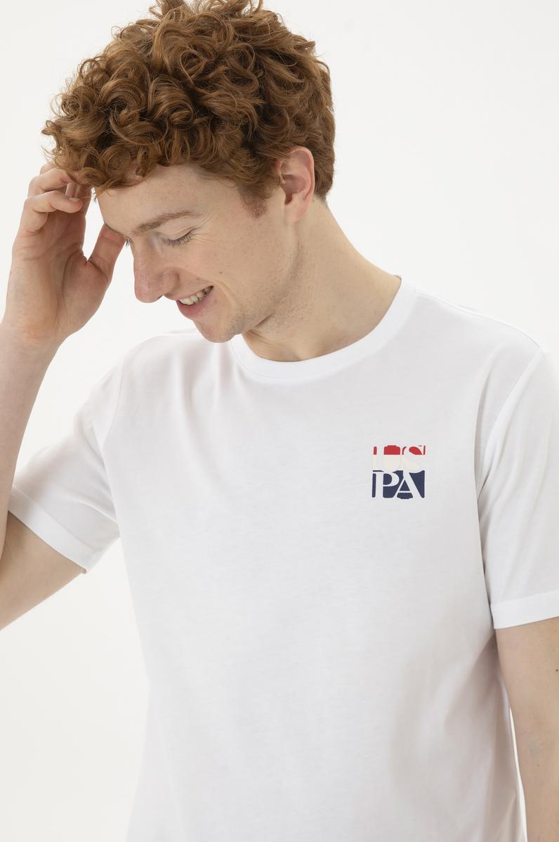 Erkek Regular Fit Bisiklet Yaka Beyaz Tişört