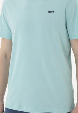 Erkek Regular Fit Bisiklet Yaka Su Yeşili Basic Tişört - 50284640099