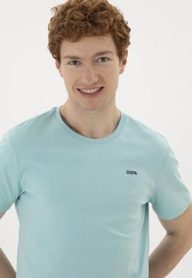 Erkek Regular Fit Bisiklet Yaka Su Yeşili Basic Tişört - 50284640099