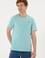 Erkek Regular Fit Bisiklet Yaka Su Yeşili Basic Tişört