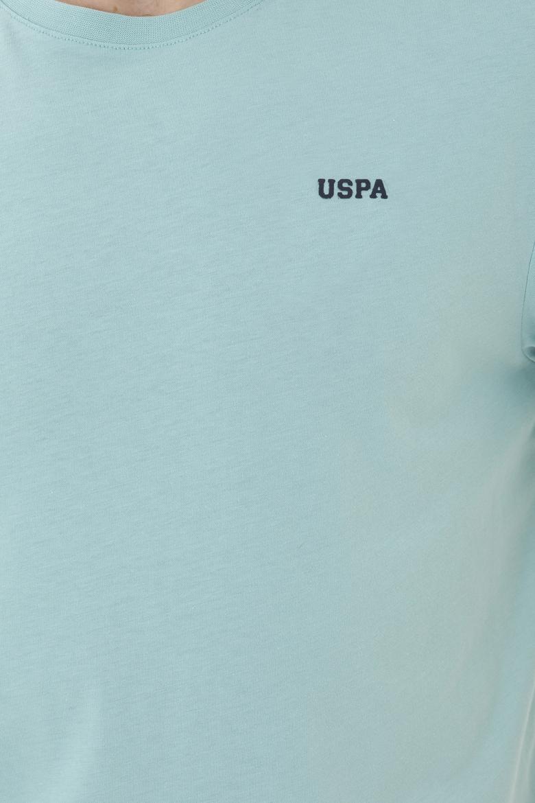 Erkek Regular Fit Bisiklet Yaka Su Yeşili Basic Tişört - 50284640099