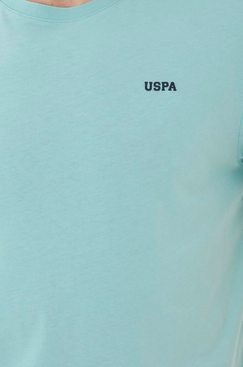 Erkek Regular Fit Bisiklet Yaka Su Yeşili Basic Tişört