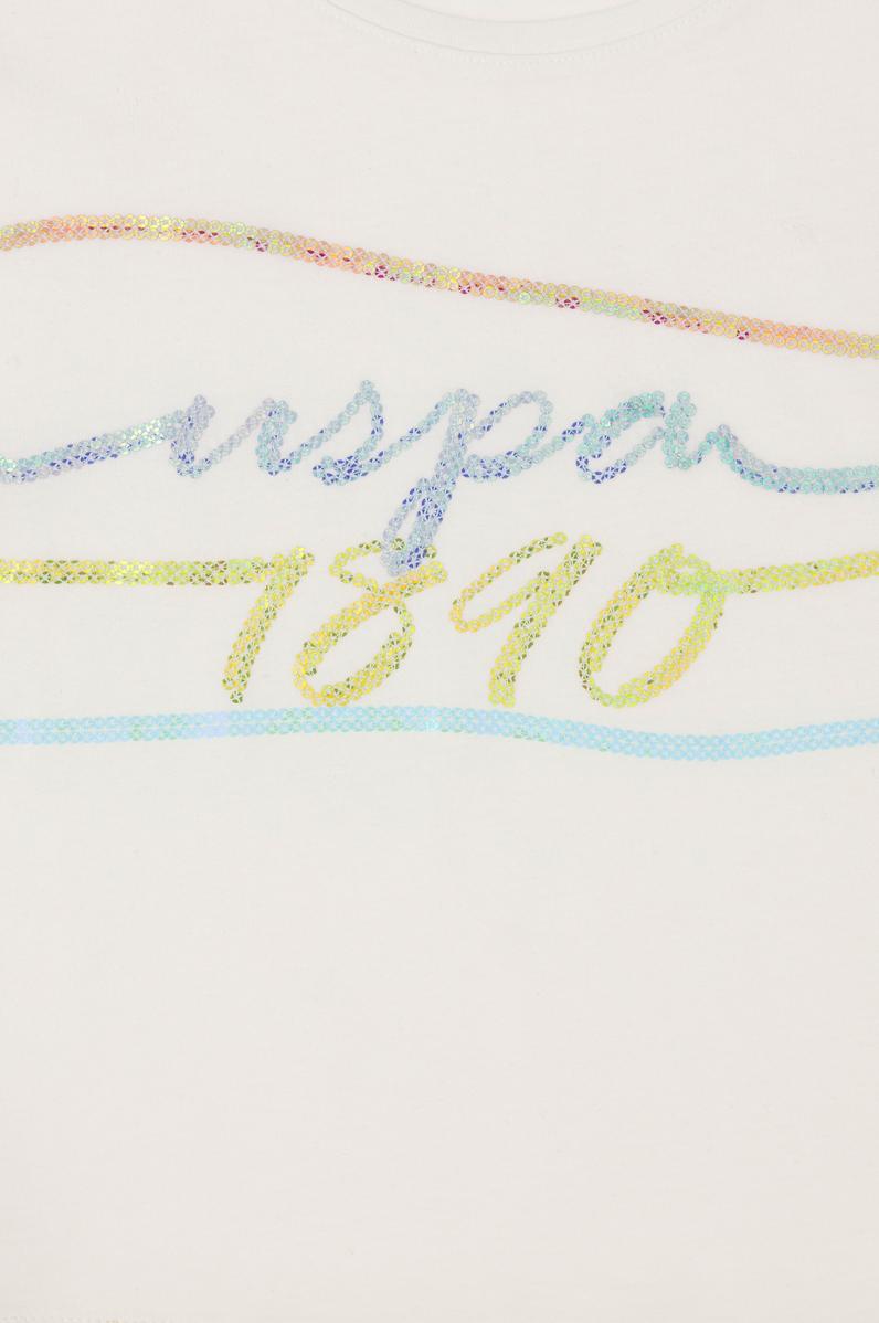 Kız Çocuk Ekru Bisiklet Yaka Tişört