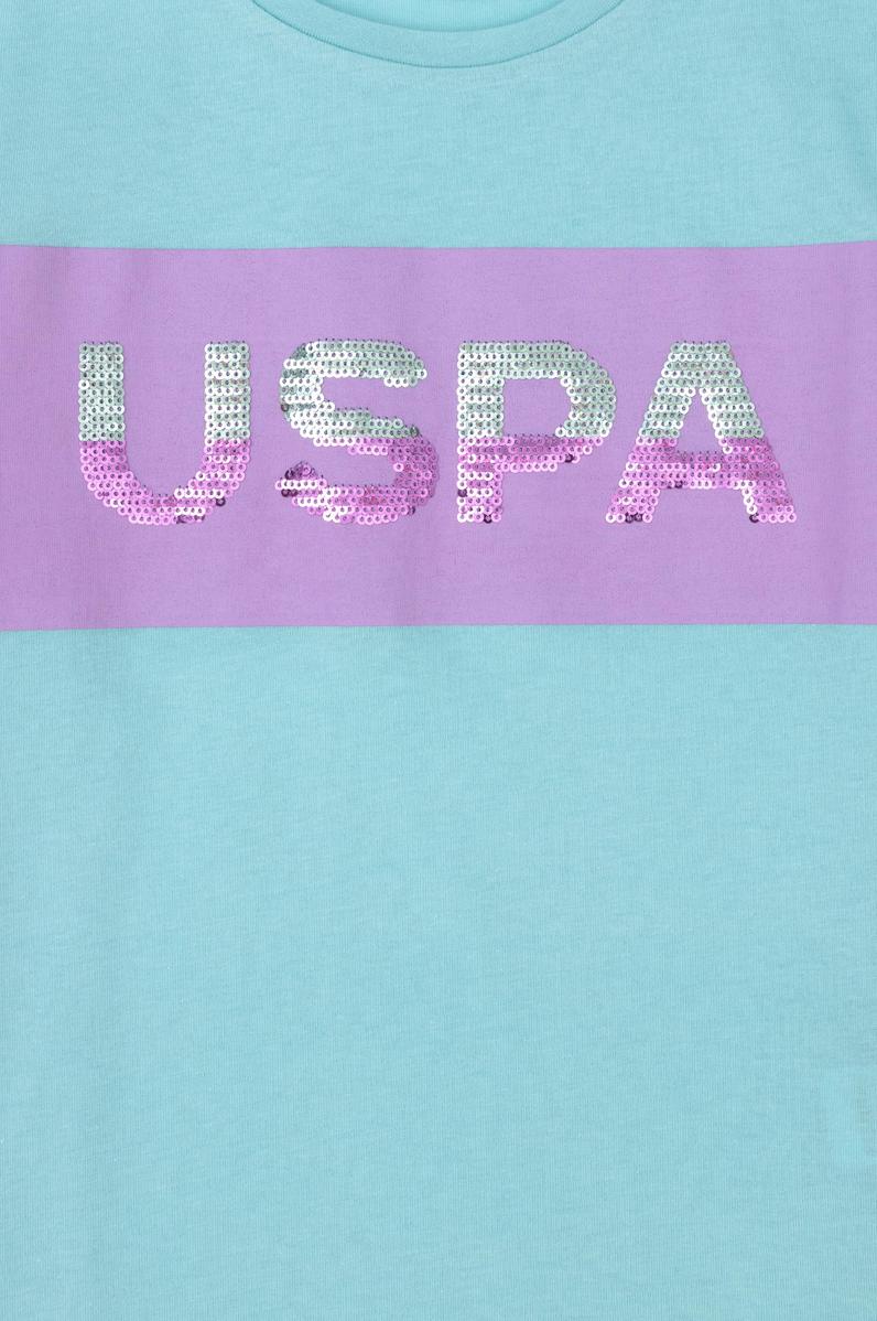 Kız Çocuk Mint Bisiklet Yaka Tişört