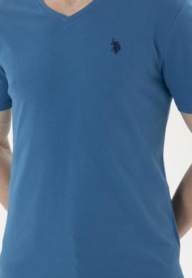 Erkek Petrol V Yaka Basic Tişört - 50248506034