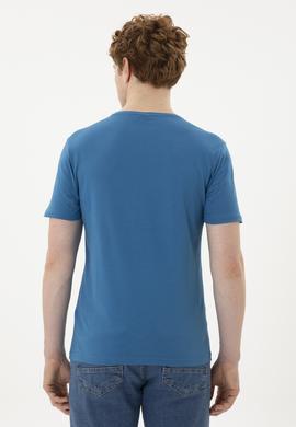 Erkek Petrol V Yaka Basic Tişört - 50248506034