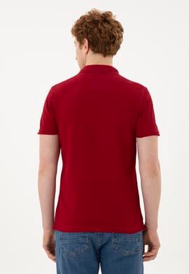 Erkek Bordo Basic Tişört - 50263238094