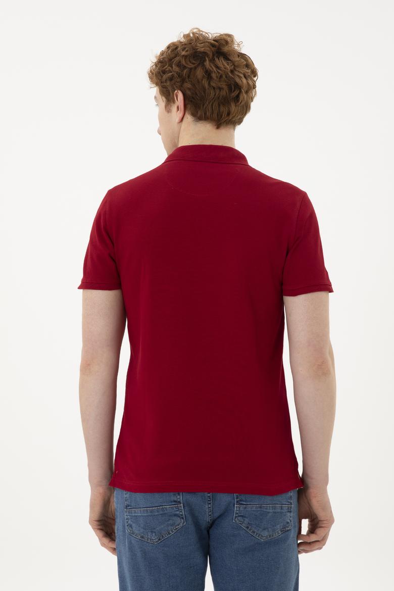 Erkek Bordo Basic Tişört - 50263238094