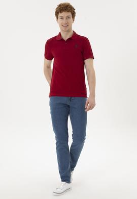Erkek Bordo Basic Tişört - 50263238094