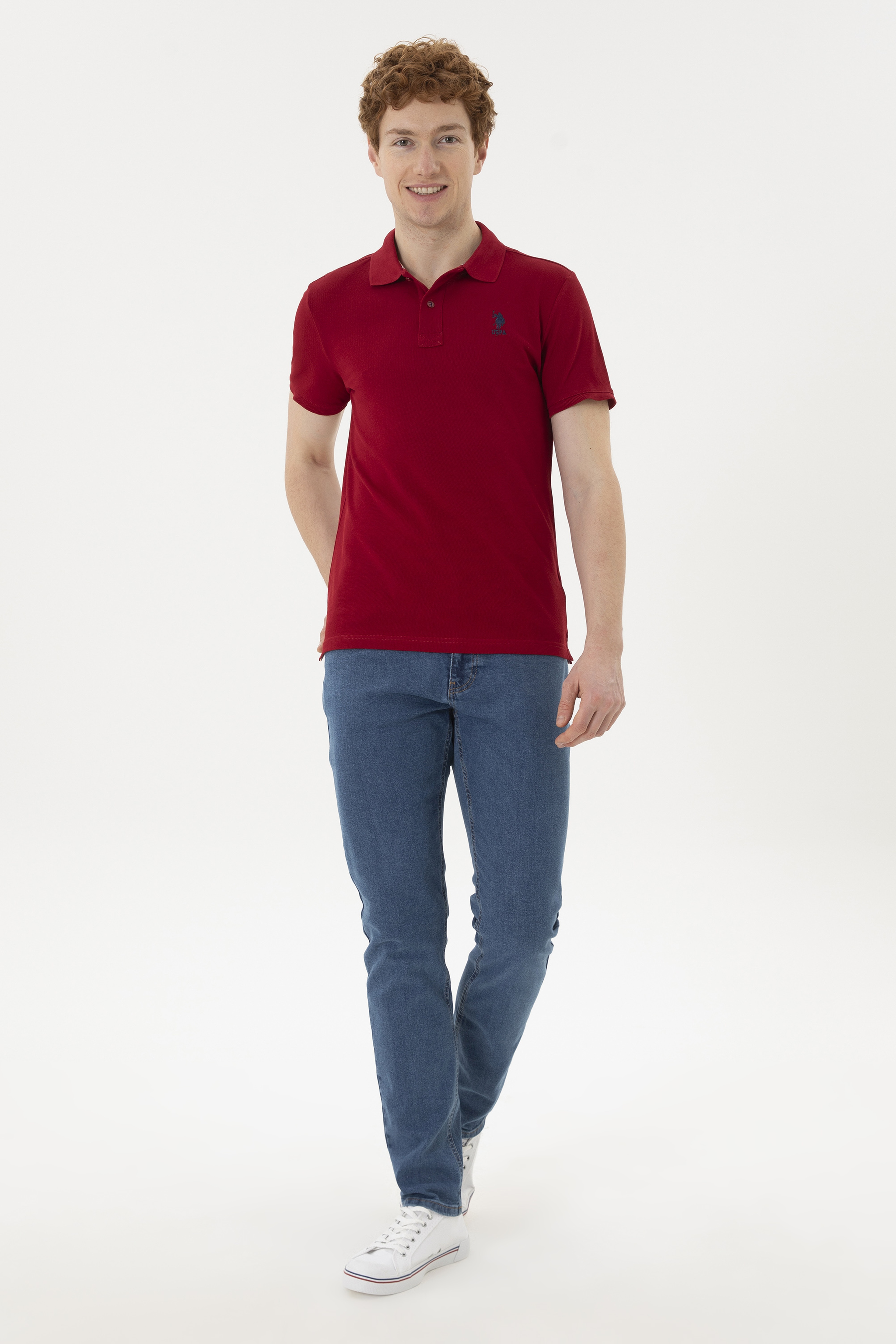 Erkek Bordo Basic Tişört - Image 4