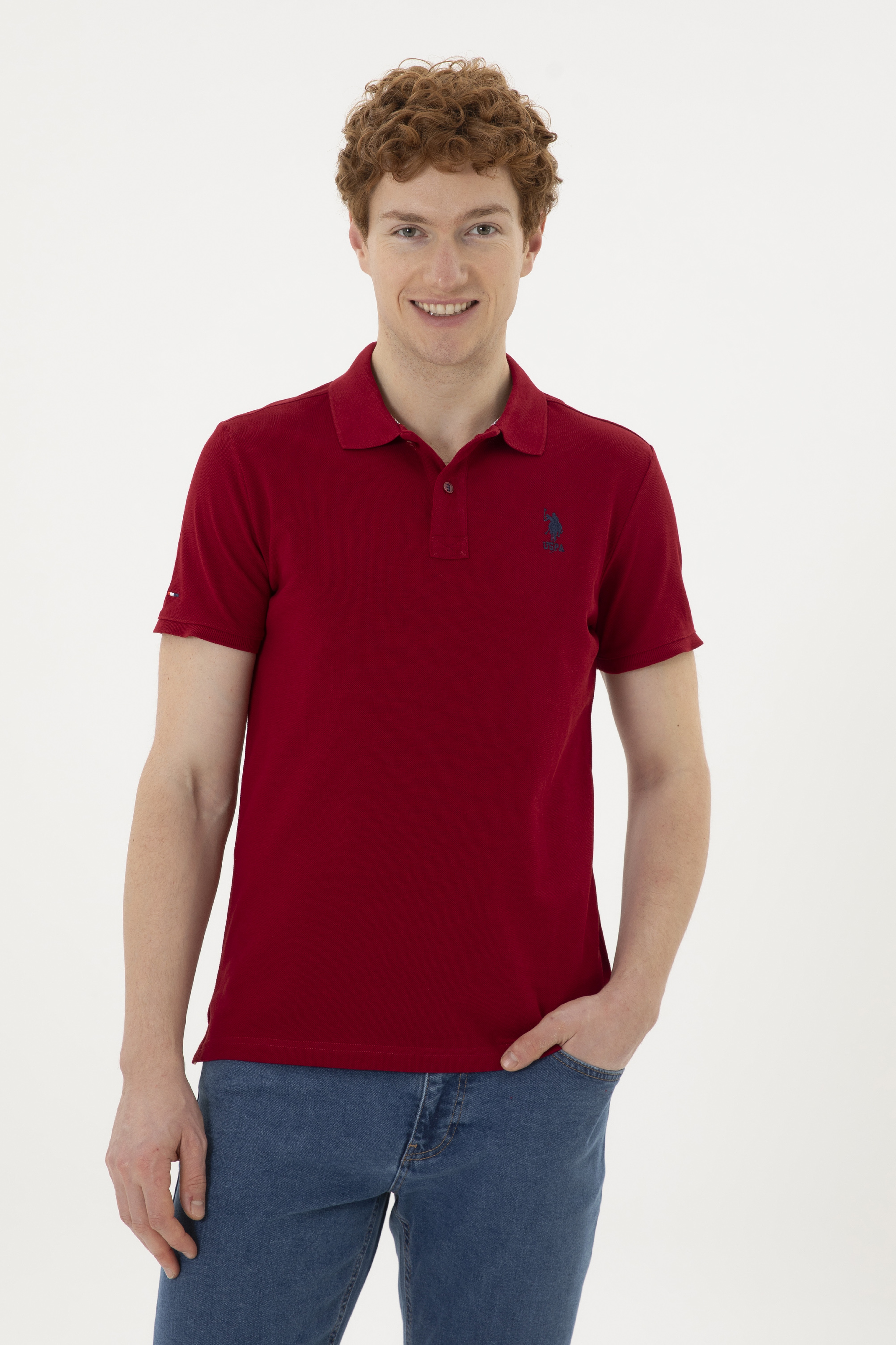Erkek Bordo Basic Tişört - Image 1