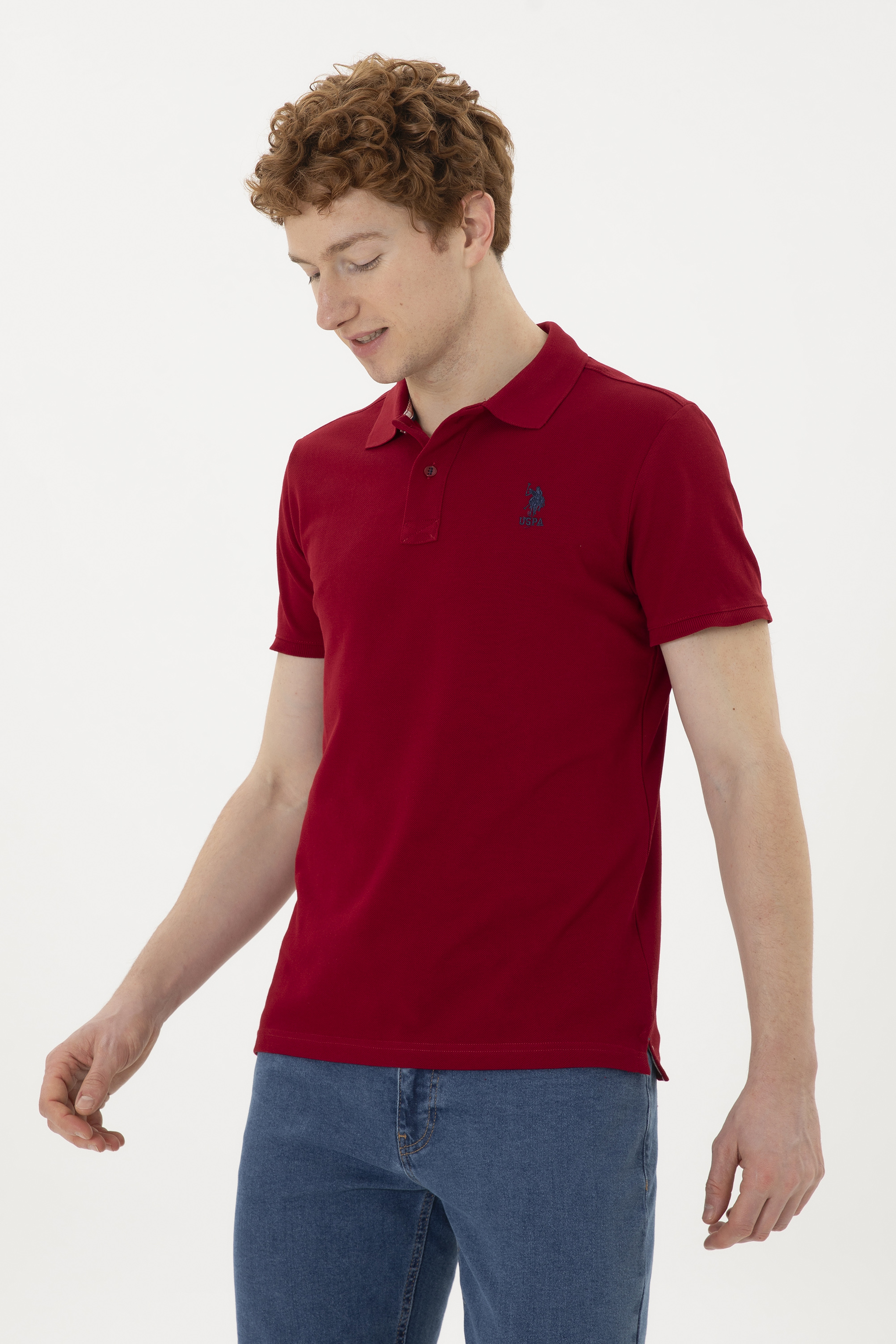 Erkek Bordo Basic Tişört - Image 3