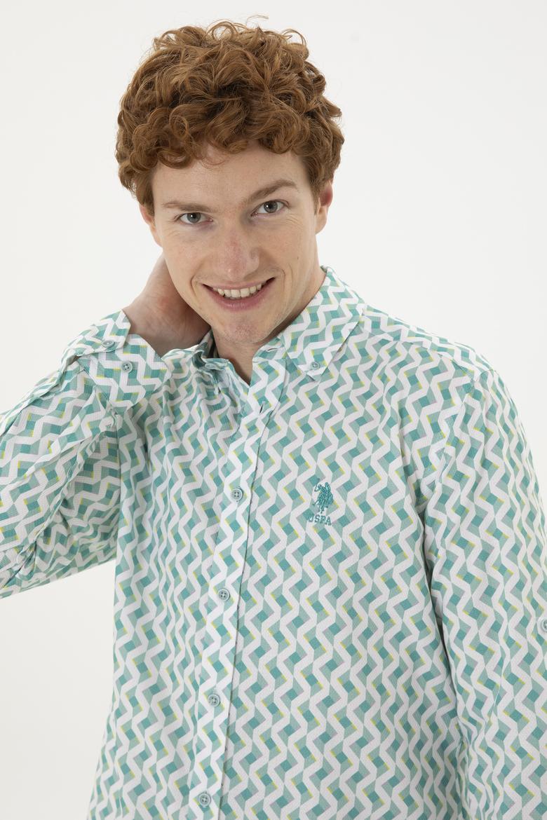 Erkek Mint Uzun Kollu Gömlek - 50284900017