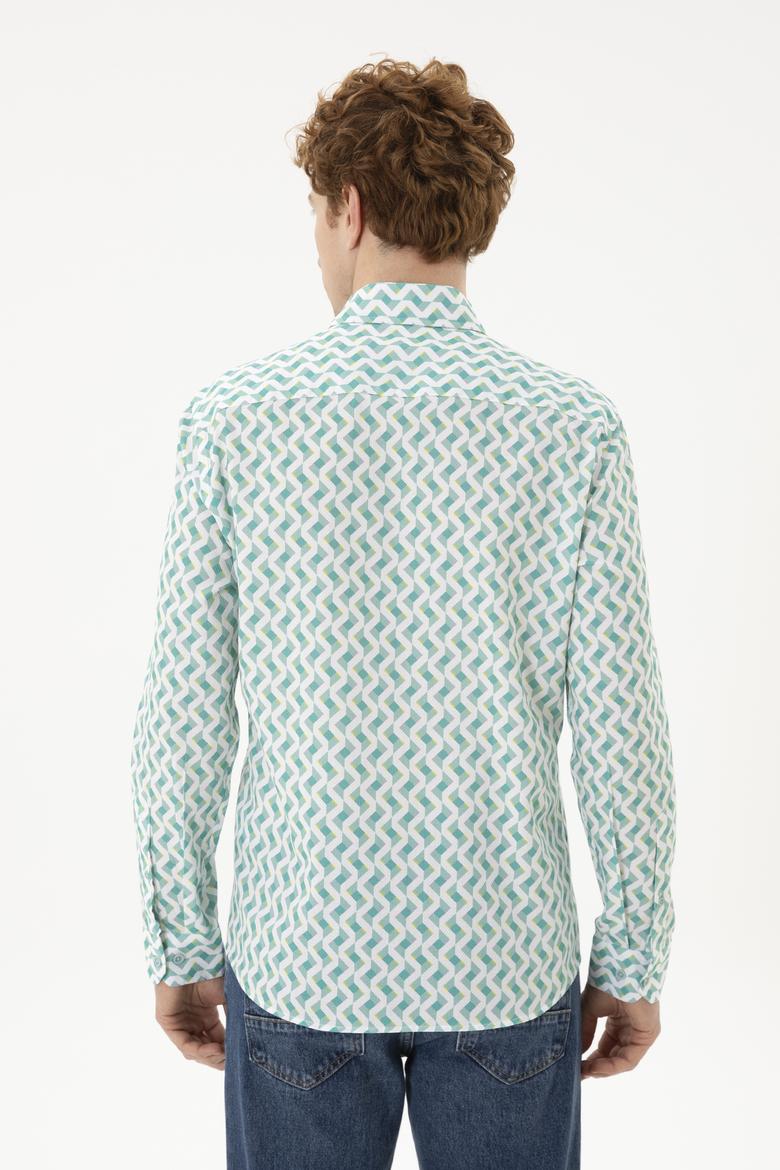 Erkek Mint Uzun Kollu Gömlek - 50284900017