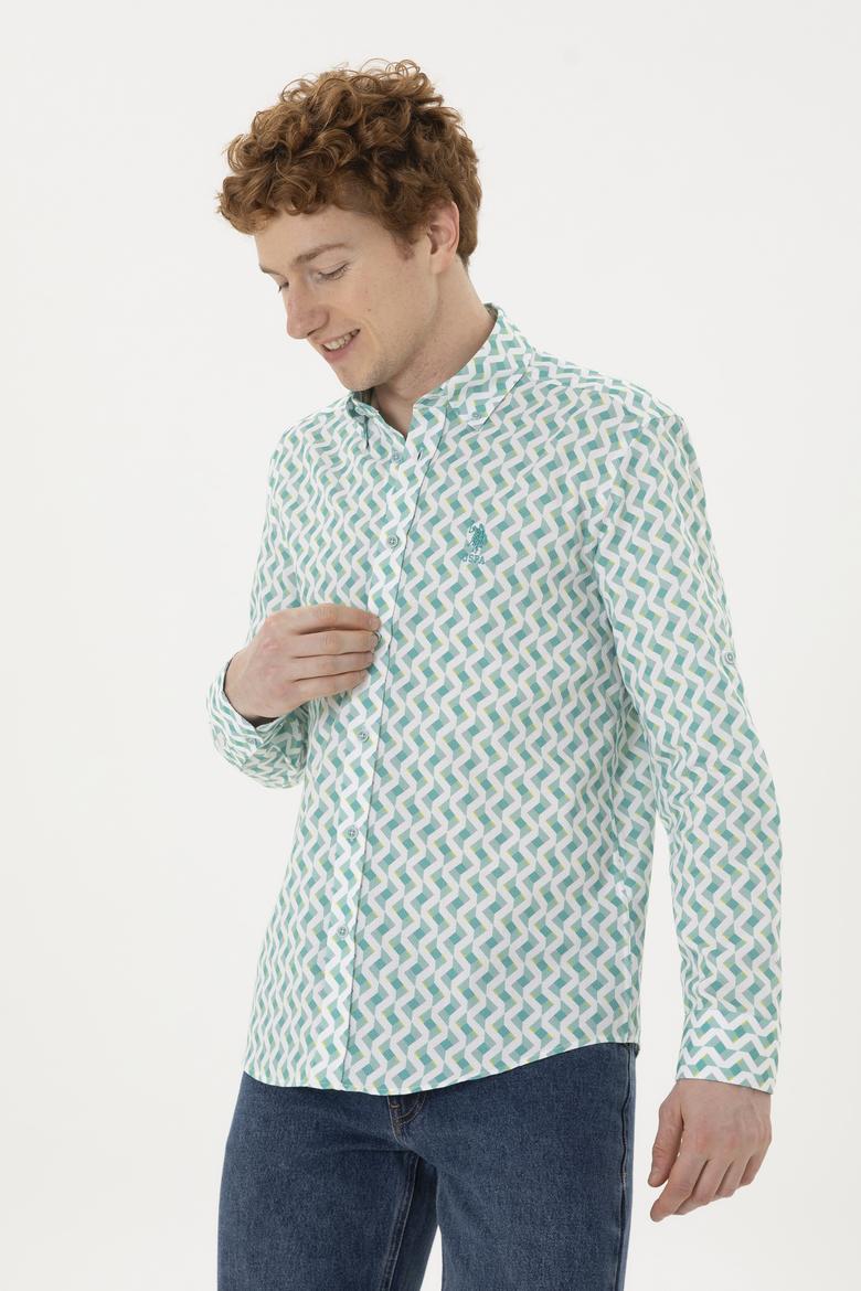 Erkek Mint Uzun Kollu Gömlek - 50284900017