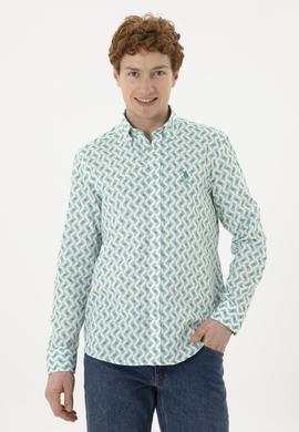 Erkek Mint Uzun Kollu Gömlek - 50284900017