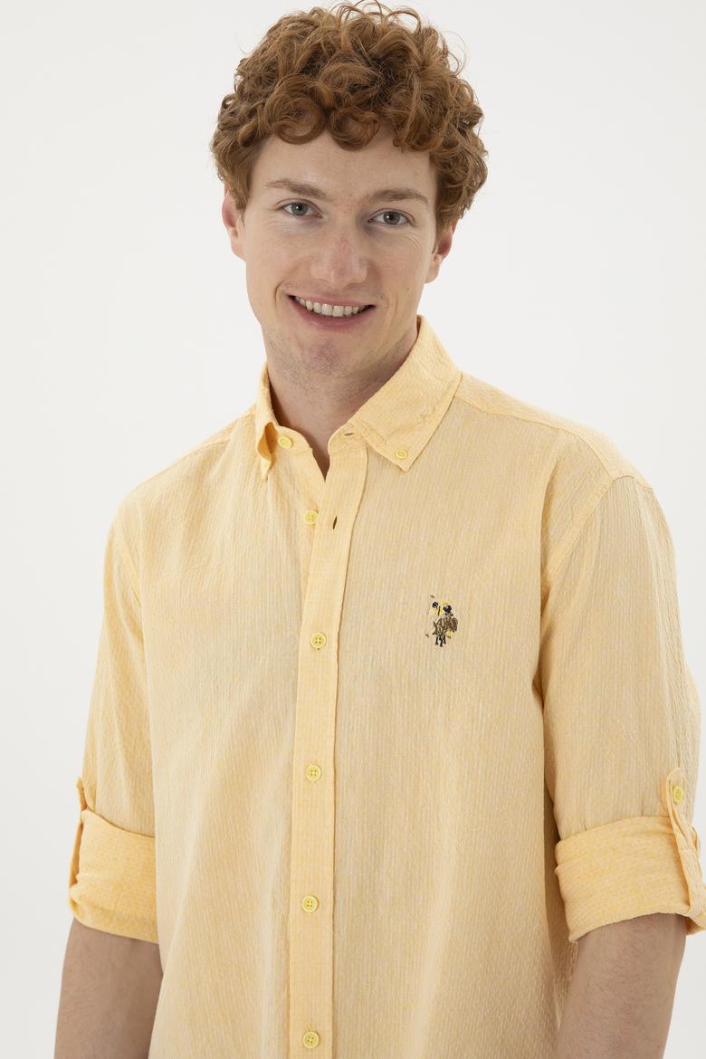 Erkek Sarı Uzun Kollu Gömlek - 50263359042