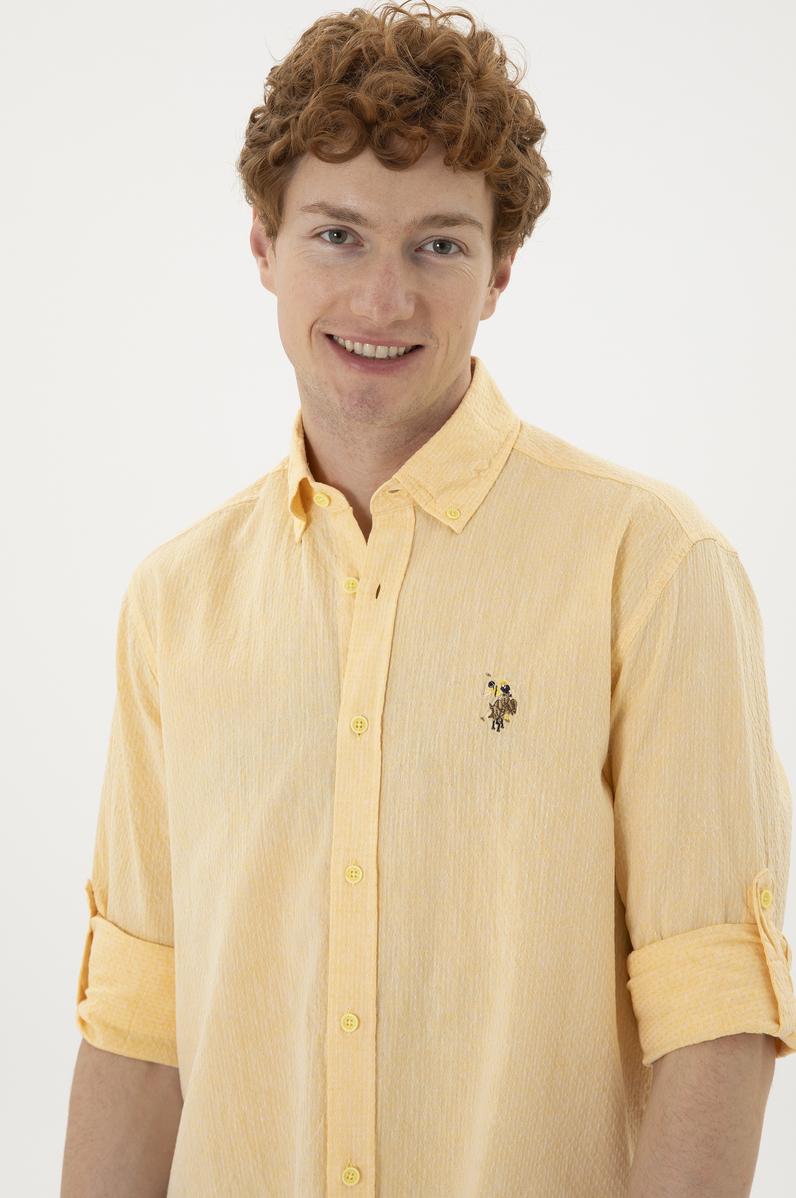 Erkek Sarı Uzun Kollu Gömlek
