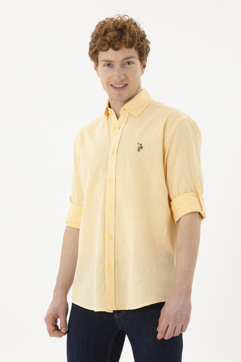 Erkek Sarı Uzun Kollu Gömlek - 50263359042