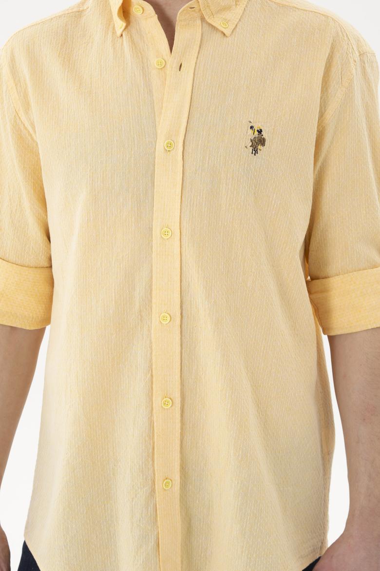 Erkek Sarı Uzun Kollu Gömlek - 50263359042