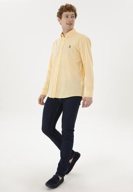 Erkek Sarı Uzun Kollu Gömlek - 50263359042