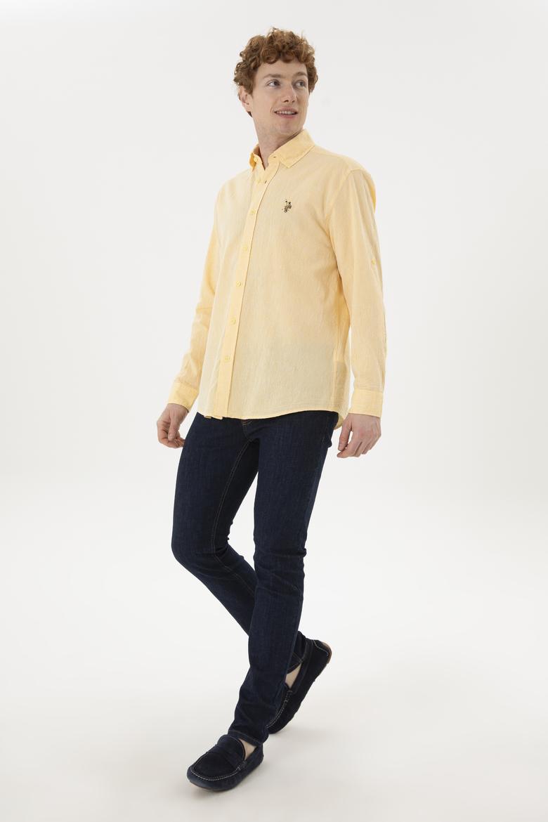 Erkek Sarı Uzun Kollu Gömlek - 50263359042
