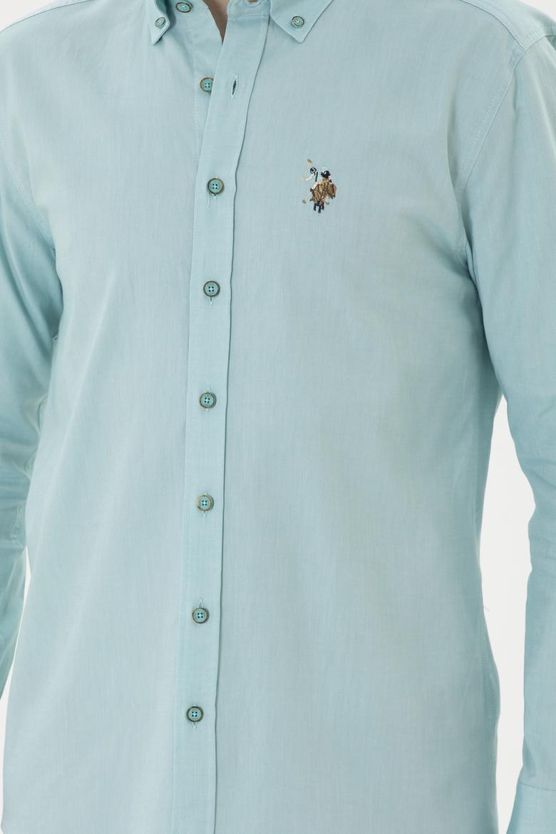 Erkek Mint Uzun Kollu Basic Gömlek - 50263100064