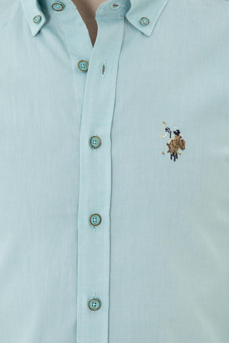 Erkek Mint Uzun Kollu Basic Gömlek - 50263100064