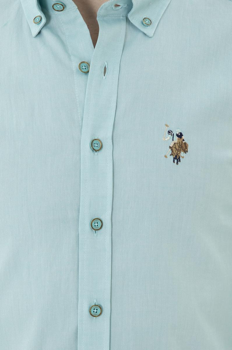 Erkek Mint Uzun Kollu Basic Gömlek