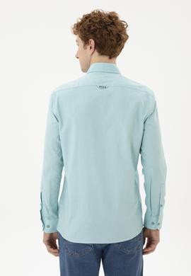 Erkek Mint Uzun Kollu Basic Gömlek - 50263100064