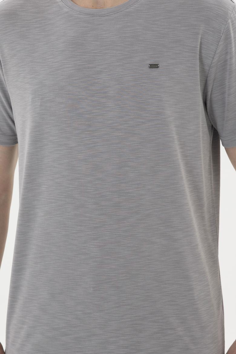 Erkek Koyu Gri Basic Tişört - 50285294071