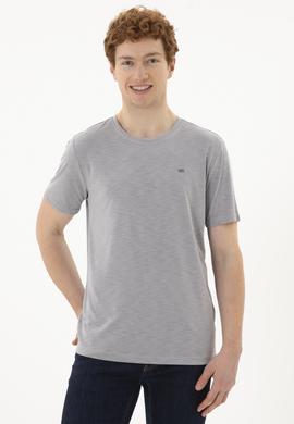 Erkek Koyu Gri Basic Tişört - 50285294071