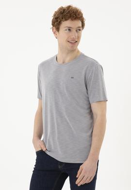 Erkek Koyu Gri Basic Tişört - 50285294071