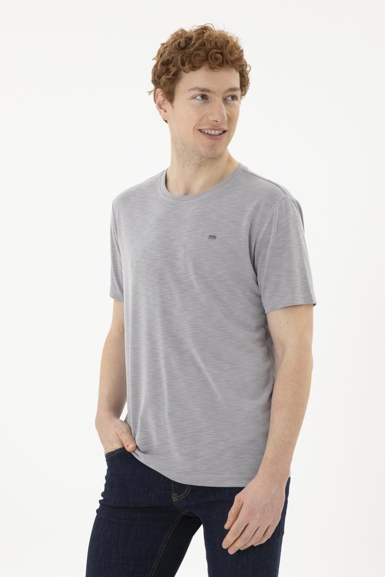Erkek Koyu Gri Basic Tişört - 50285294071