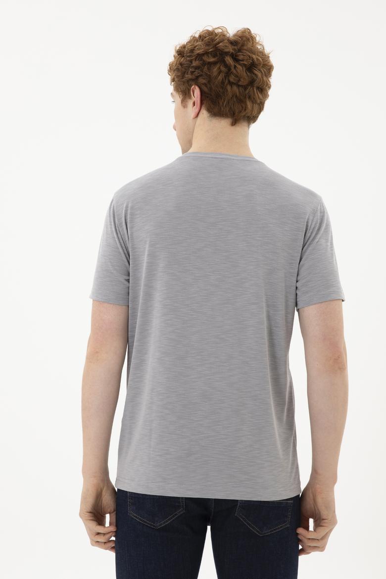 Erkek Koyu Gri Basic Tişört - 50285294071