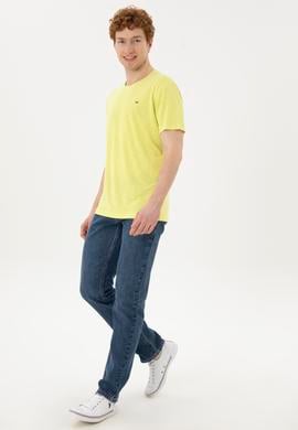 Erkek Regular Fit Bisiklet Yaka Fıstık Yeşili Basic Tişört - 50285294089