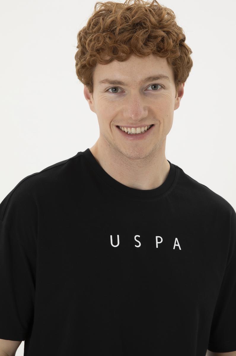 Erkek Comfort Fit Bisiklet Yaka Siyah Tişört