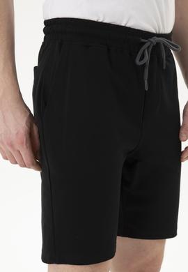 Erkek Siyah Örme Şort - 50279636008