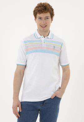 Erkek Regular Fit Polo Yaka Beyaz Tişört - 50281516008