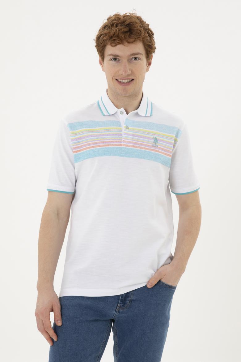 Erkek Regular Fit Polo Yaka Beyaz Tişört - 50281516008