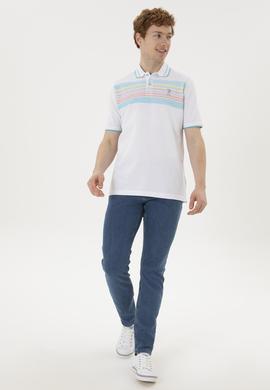 Erkek Regular Fit Polo Yaka Beyaz Tişört - 50281516008