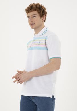 Erkek Regular Fit Polo Yaka Beyaz Tişört - 50281516008