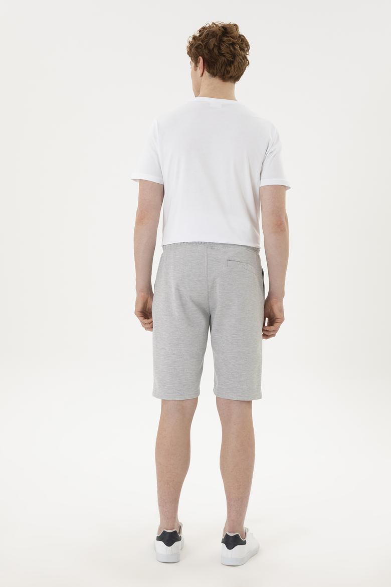 Erkek Gri Melanj Örme Şort - 50282240038