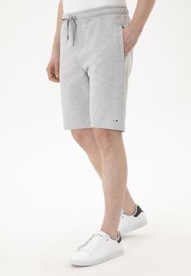 Erkek Gri Melanj Örme Şort - 50282240038
