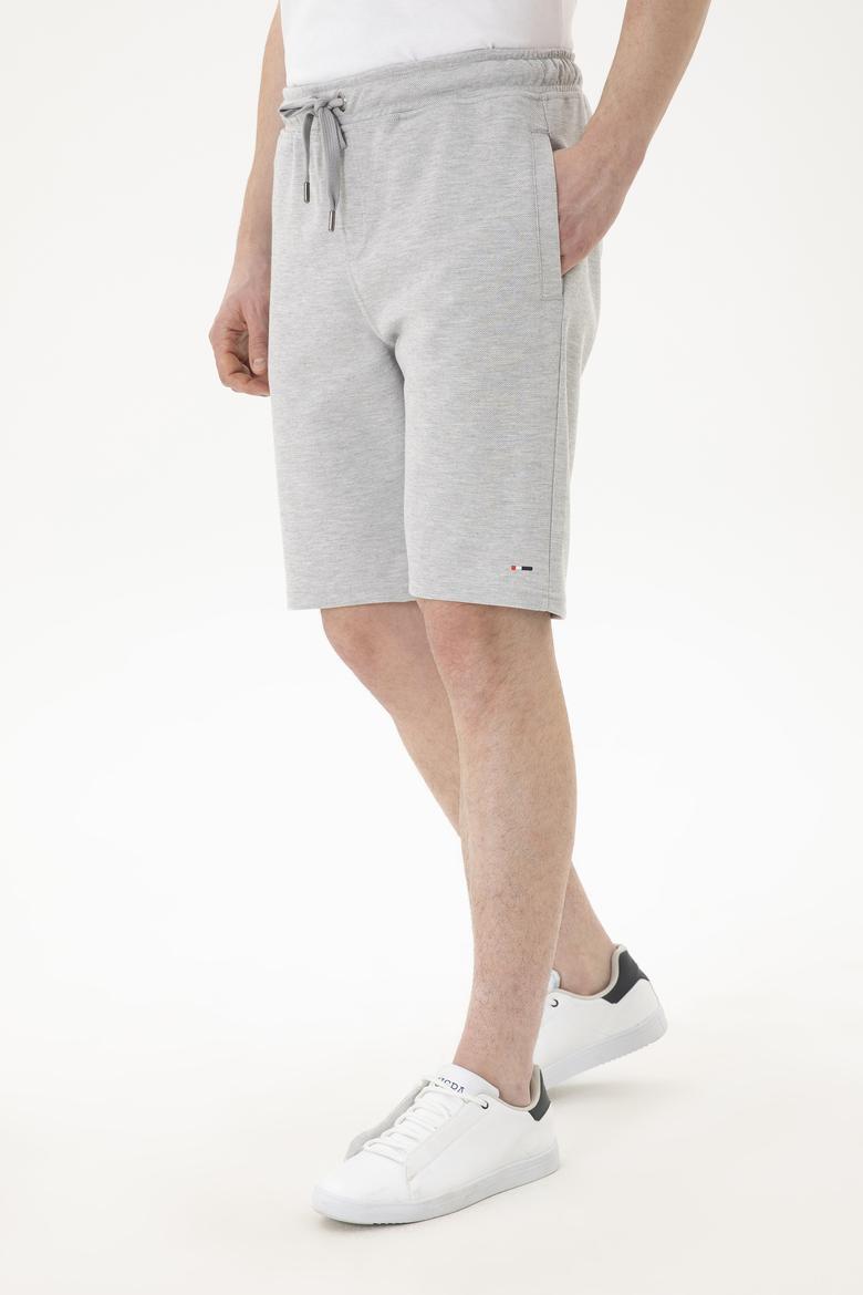 Erkek Gri Melanj Örme Şort - 50282240038