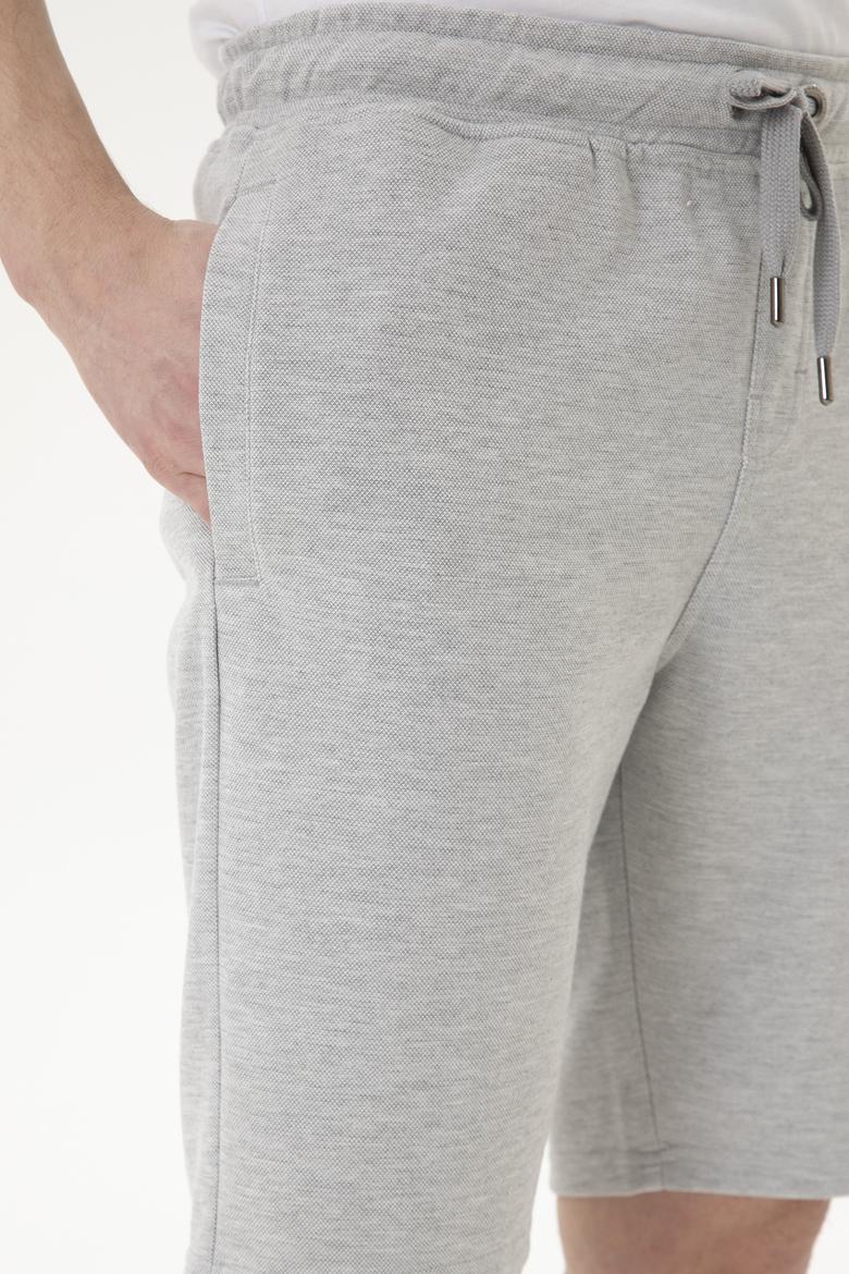 Erkek Gri Melanj Örme Şort - 50282240038